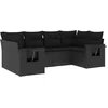 Image de vidaXL - 6-delige - Loungeset - met - kussens - poly - rattan - zwart