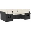 Image de vidaXL - 6-delige - Loungeset - met - kussens - poly - rattan - zwart