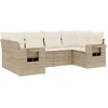Image de vidaXL - 6-delige - Loungeset - met - kussens - poly - rattan - beige