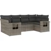 Image de vidaXL - 6-delige - Loungeset - met - kussens - poly - rattan - grijs