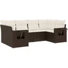 Image de vidaXL - 6-delige - Loungeset - met - kussens - poly - rattan - bruin