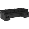 Image de vidaXL - 7-delige - Loungeset - met - kussens - poly - rattan - zwart