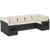Image de vidaXL - 7-delige - Loungeset - met - kussens - poly - rattan - zwart