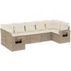 Image de vidaXL - 7-delige - Loungeset - met - kussens - poly - rattan - beige