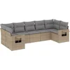Image de vidaXL - 7-delige - Loungeset - met - kussens - poly - rattan - beige
