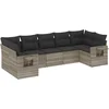 Image de vidaXL - 7-delige - Loungeset - met - kussens - poly - rattan - lichtgrijs