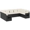 Image de vidaXL - 9-delige - Loungeset - met - kussens - poly - rattan - zwart