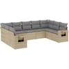 Image de vidaXL - 9-delige - Loungeset - met - kussens - poly - rattan - beige