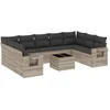 Image de vidaXL - 10-delige - Loungeset - met - kussens - poly - rattan - grijs