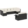 Image de vidaXL - 9-delige - Loungeset - met - kussens - poly - rattan - zwart
