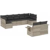 Image de vidaXL - 9-delige - Loungeset - met - kussens - poly - rattan - lichtgrijs