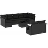 Image de vidaXL - 10-delige - Loungeset - met - kussens - poly - rattan - zwart