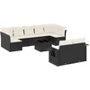 Image de vidaXL - 10-delige - Loungeset - met - kussens - poly - rattan - zwart
