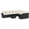 Image de vidaXL - 10-delige - Loungeset - met - kussens - poly - rattan - zwart