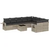 Image de vidaXL - 10-delige - Loungeset - met - kussens - poly - rattan - lichtgrijs