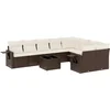 Image de vidaXL - 10-delige - Loungeset - met - kussens - poly - rattan - bruin