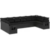 Image de vidaXL - 10-delige - Loungeset - met - kussens - poly - rattan - zwart