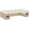 Image de vidaXL - 10-delige - Loungeset - met - kussens - poly - rattan - beige
