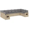 Image de vidaXL - 10-delige - Loungeset - met - kussens - poly - rattan - beige