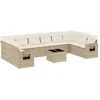Image de vidaXL - 11-delige - Tuinset - met - kussens - poly - rattan - beige