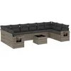 Image de vidaXL - 11-delige - Loungeset - met - kussens - poly - rattan - grijs