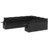 Image de vidaXL - 10-delige - Loungeset - met - kussens - poly - rattan - zwart