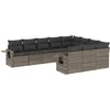 Image de vidaXL - 10-delige - Loungeset - met - kussens - poly - rattan - grijs