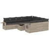 Image de vidaXL - 11-delige - Loungeset - met - kussens - poly - rattan - lichtgrijs