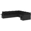 Image de vidaXL - 10-delige - Loungeset - met - kussens - poly - rattan - zwart