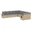 Image de vidaXL - 10-delige - Loungeset - met - kussens - poly - rattan - beige