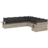 Image de vidaXL - 10-delige - Loungeset - met - kussens - poly - rattan - lichtgrijs
