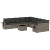 Image de vidaXL - 11-delige - Loungeset - met - kussens - poly - rattan - grijs