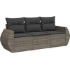 Image de vidaXL - 3-delige - Loungeset - met - kussens - poly - rattan - grijs