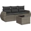 Image de vidaXL - 4-delige - Loungeset - met - kussens - poly - rattan - grijs