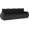 Image de vidaXL - 4-delige - Loungeset - met - kussens - poly - rattan - zwart