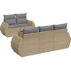 Image de vidaXL - 6-delige - Loungeset - met - kussens - poly - rattan - beige