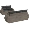 Image de vidaXL - 6-delige - Loungeset - met - kussens - poly - rattan - grijs