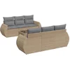 Image de vidaXL - 7-delige - Loungeset - met - kussens - poly - rattan - beige