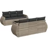 Image de vidaXL - 7-delige - Loungeset - met - kussens - poly - rattan - lichtgrijs