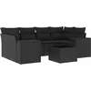 Image de vidaXL - 7-delige - Loungeset - met - kussens - poly - rattan - zwart