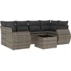 Image de vidaXL - 7-delige - Loungeset - met - kussens - poly - rattan - grijs
