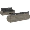 Image de vidaXL - 8-delige - Loungeset - met - kussens - poly - rattan - grijs