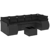 Image de vidaXL - 8-delige - Loungeset - met - kussens - poly - rattan - zwart
