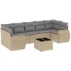 Image de vidaXL - 8-delige - Loungeset - met - kussens - poly - rattan - beige
