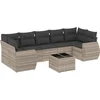 Image de vidaXL - 8-delige - Loungeset - met - kussens - poly - rattan - lichtgrijs