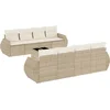 Image de vidaXL - 9-delige - Loungeset - met - kussens - poly - rattan - beige