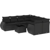 Image de vidaXL - 9-delige - Loungeset - met - kussens - poly - rattan - zwart