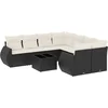 Image de vidaXL - 9-delige - Loungeset - met - kussens - poly - rattan - zwart