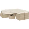 Image de vidaXL - 9-delige - Loungeset - met - kussens - poly - rattan - beige