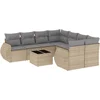 Image de vidaXL - 9-delige - Loungeset - met - kussens - poly - rattan - beige